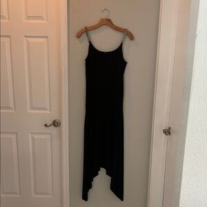 Michael Kors Black Asymmetrical Dress with Chain Straps